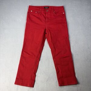 Lauren Ralph Lauren Jeans Women's Size 8 Red Straight Leg  High Rise Stretch